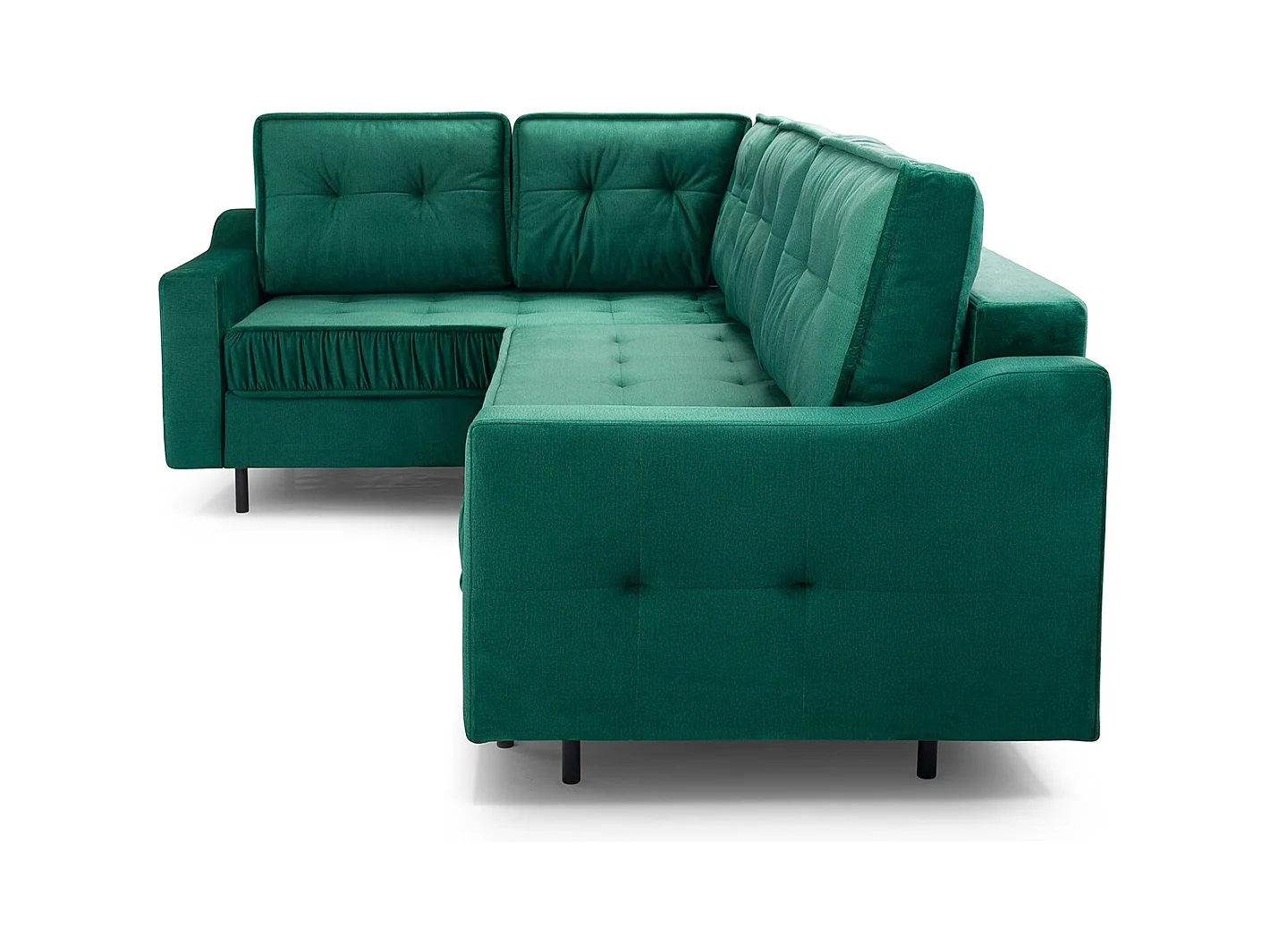 Ecksofa Akita mit Schlaffunktion & Bettkasten – Modernes Schlafsofa | Links 289x185x105 cm GOLD