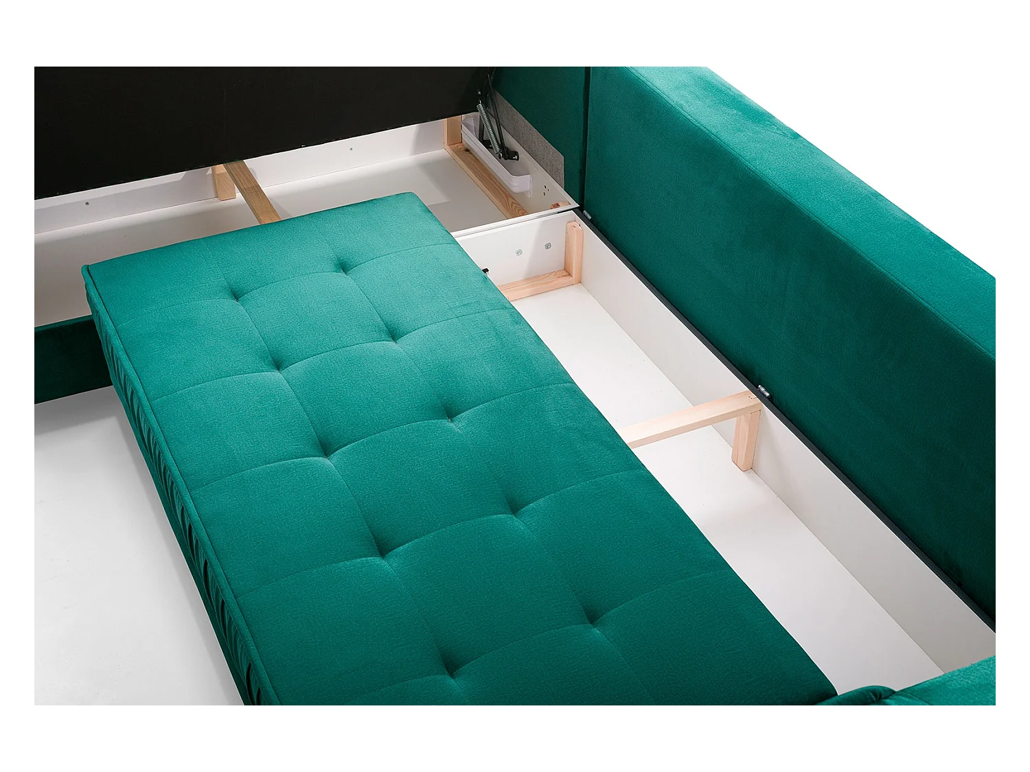 Ecksofa Akita mit Schlaffunktion & Bettkasten – Modernes Schlafsofa | Links 289x185x105 cm GOLD