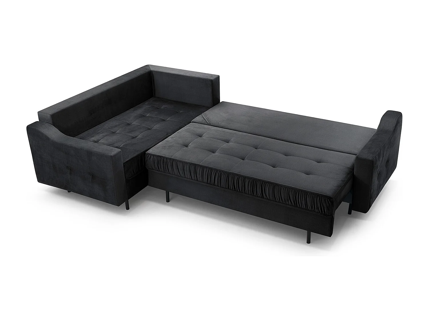 Ecksofa Akita mit Schlaffunktion & Bettkasten – Modernes Schlafsofa | Links 289x185x105 cm GRÜN