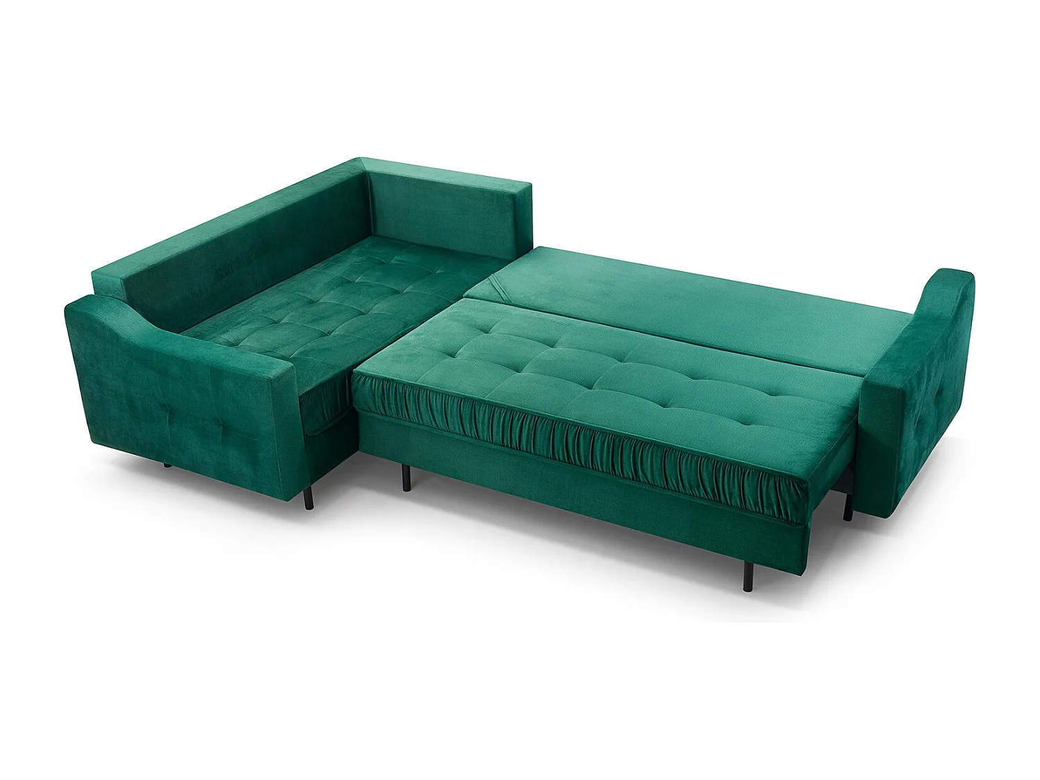 Ecksofa Akita mit Schlaffunktion & Bettkasten – Modernes Schlafsofa | Rechts 289x185x105 cm SCHWARZ