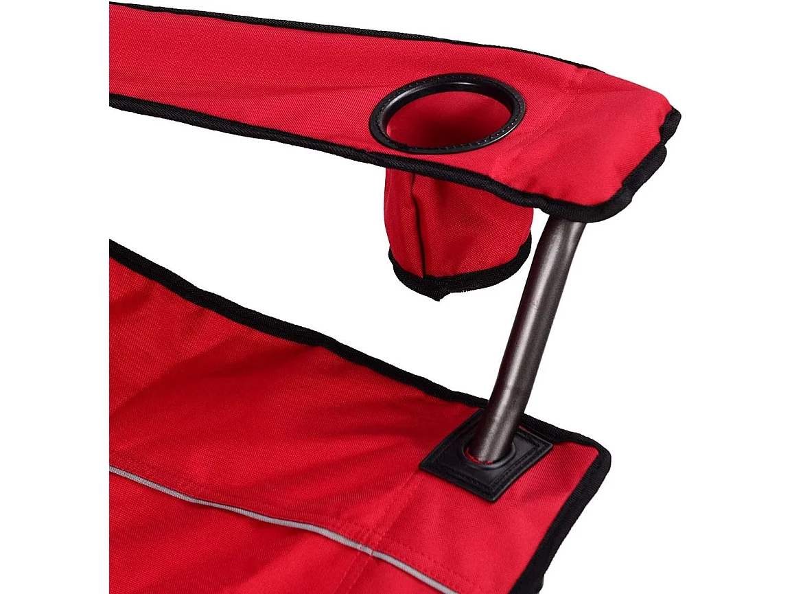 Campingstoel met rugventilatie en zonnedak, visstoel met bekerhouder,klapstoel,vouwstoel 120 kg belastbaar, visstoel,strand, camping (rood)AB5862