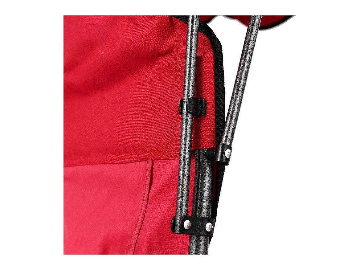 Campingstoel met rugventilatie en zonnedak, visstoel met bekerhouder,klapstoel,vouwstoel 120 kg belastbaar, visstoel,strand, camping (rood)AB5862