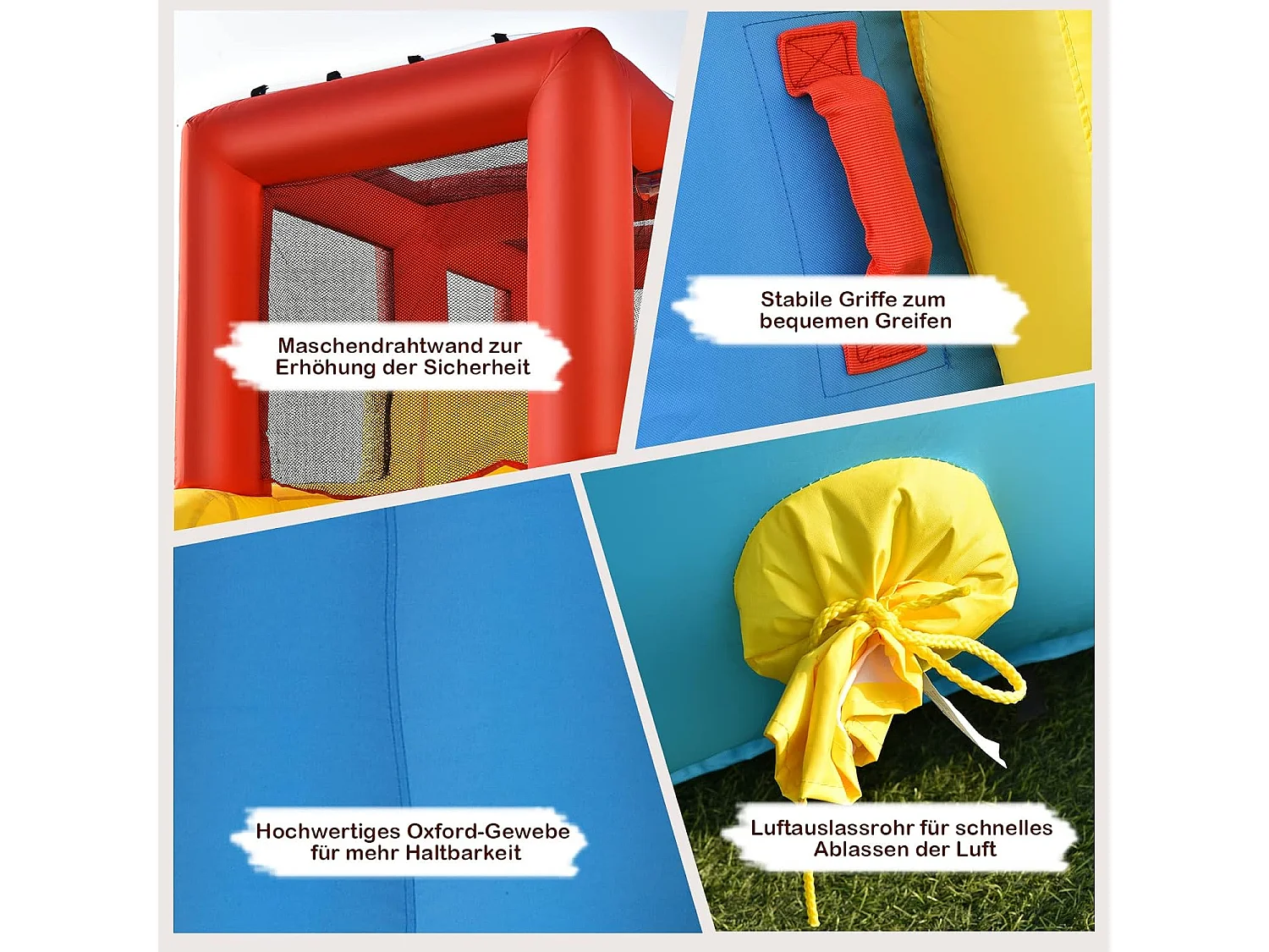 Opblaasbaar springkasteel met lange dubbele glijbanen,speelzwembad, waterspeelcentrum, glijbaan, waterpark, 622 x 335 x 225 cm