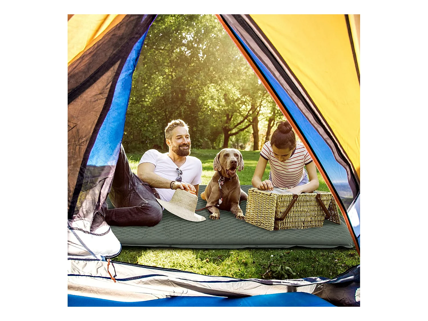 Campingmat, zelfopblazend, 2 personen, campingmat,ultralicht,luchtmatras,campingmatras,slaapmat voor kamperen, wandelen, strand, reizenAB92944