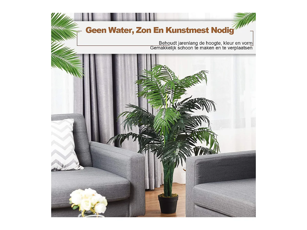 Kamerpalm, palm, kunstplant, kunstboom, kamerplant, decoratieve plant, kunstplant, 110 cm hoog