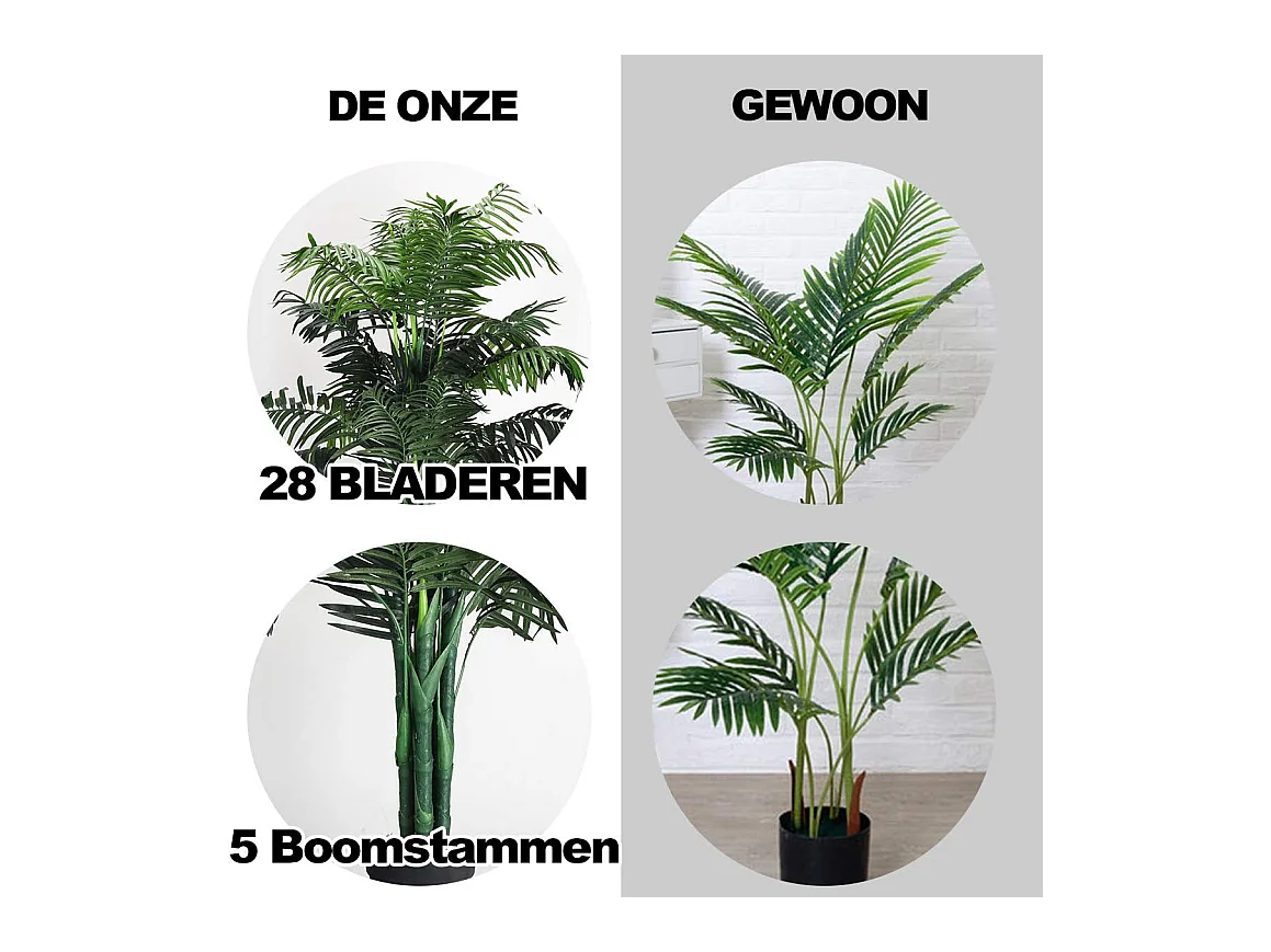 Kamerpalm, palm, kunstplant, kunstboom, kamerplant, decoratieve plant, kunstplant, 110 cm hoog