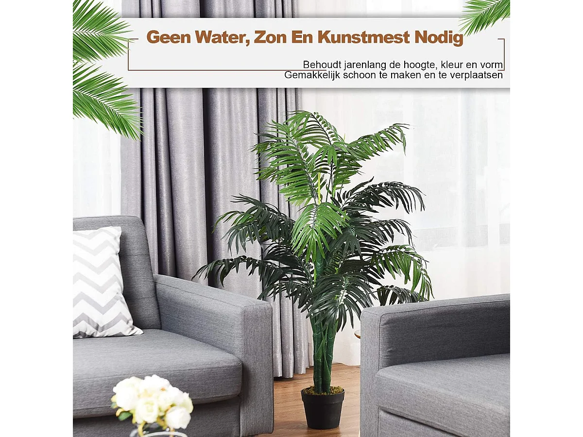 Kamerpalm, palm, kunstplant, kunstboom, kamerplant, decoratieve plant, kunstplant, 110 cm hoog