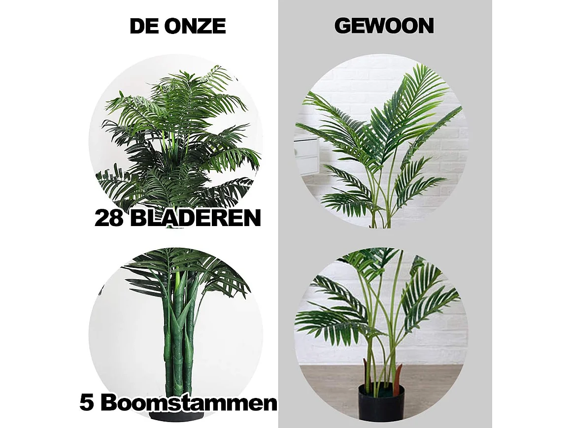Kamerpalm, palm, kunstplant, kunstboom, kamerplant, decoratieve plant, kunstplant, 110 cm hoog