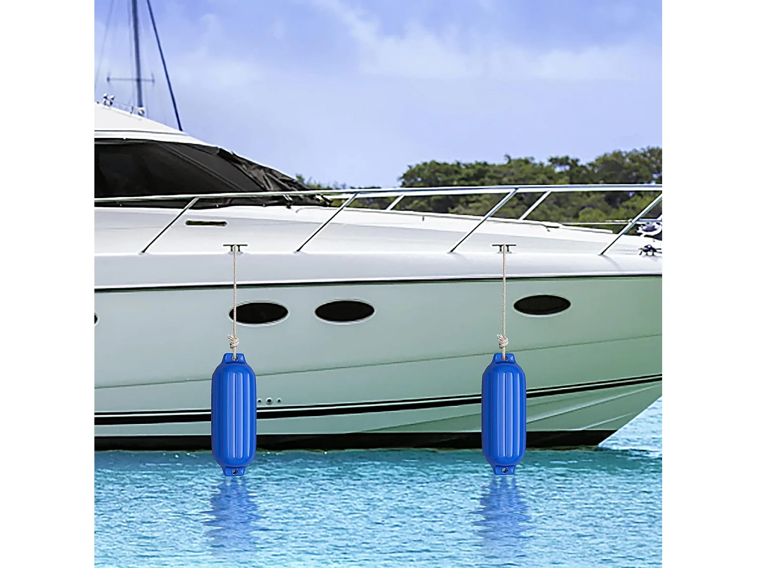 Set van 4 bootsspatels langespatbord kogelspatbord set boot bescherming brug spatbord (68,5 x 21,5 cm, blauw)AB4784