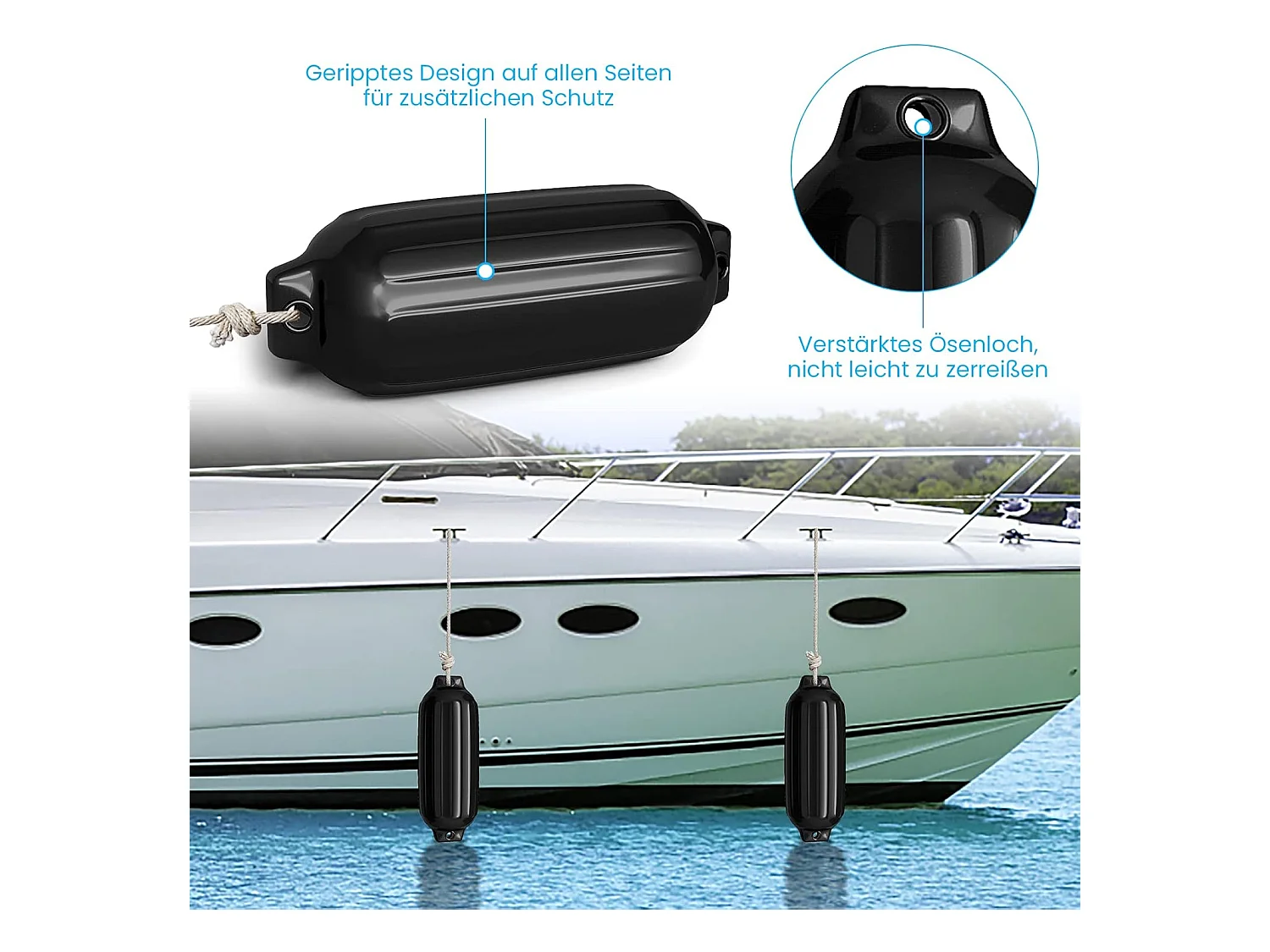 Set van 4 bootsspatels langespatels kogelspatbord set boot bescherming brug spatbord (68,5 x 21,5 cm, zwart)AB4784