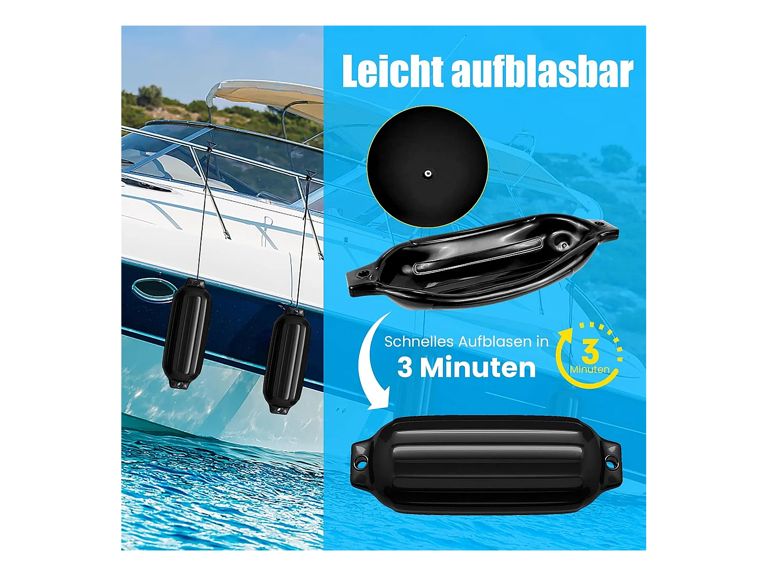 Set van 4 bootsspatels langespatels kogelspatbord set boot bescherming brug spatbord (68,5 x 21,5 cm, zwart)AB4784