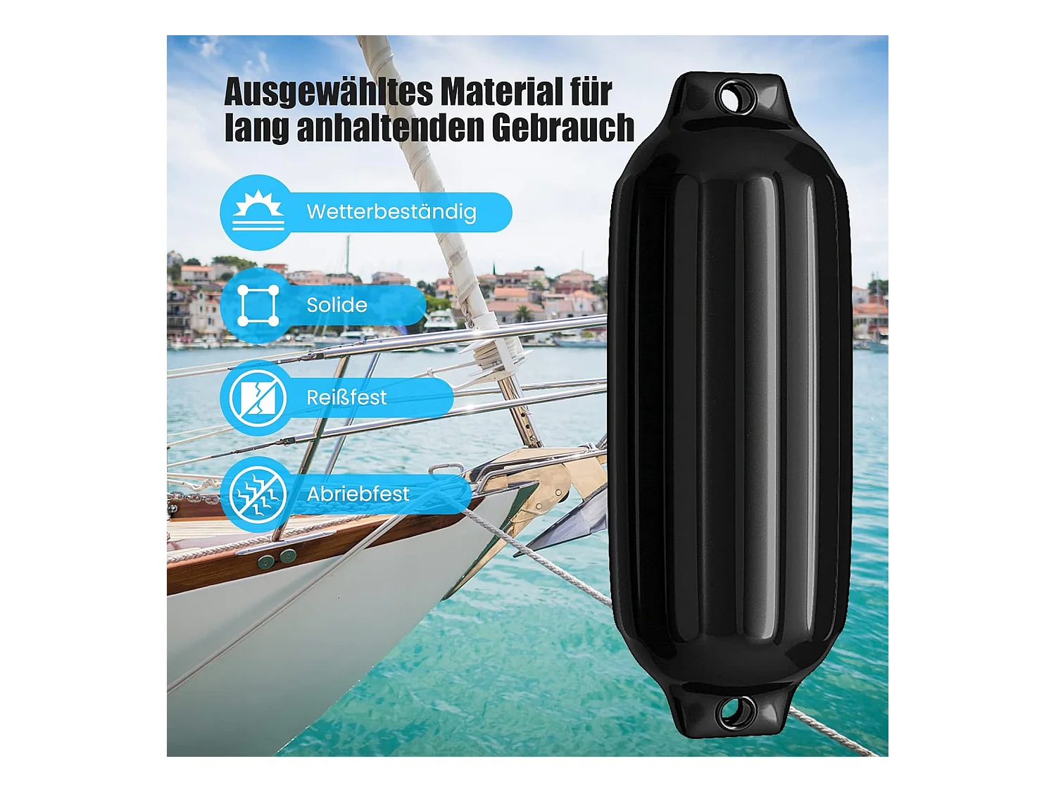 Set van 4 bootsspatels langespatels kogelspatbord set boot bescherming brug spatbord (68,5 x 21,5 cm, zwart)AB4784