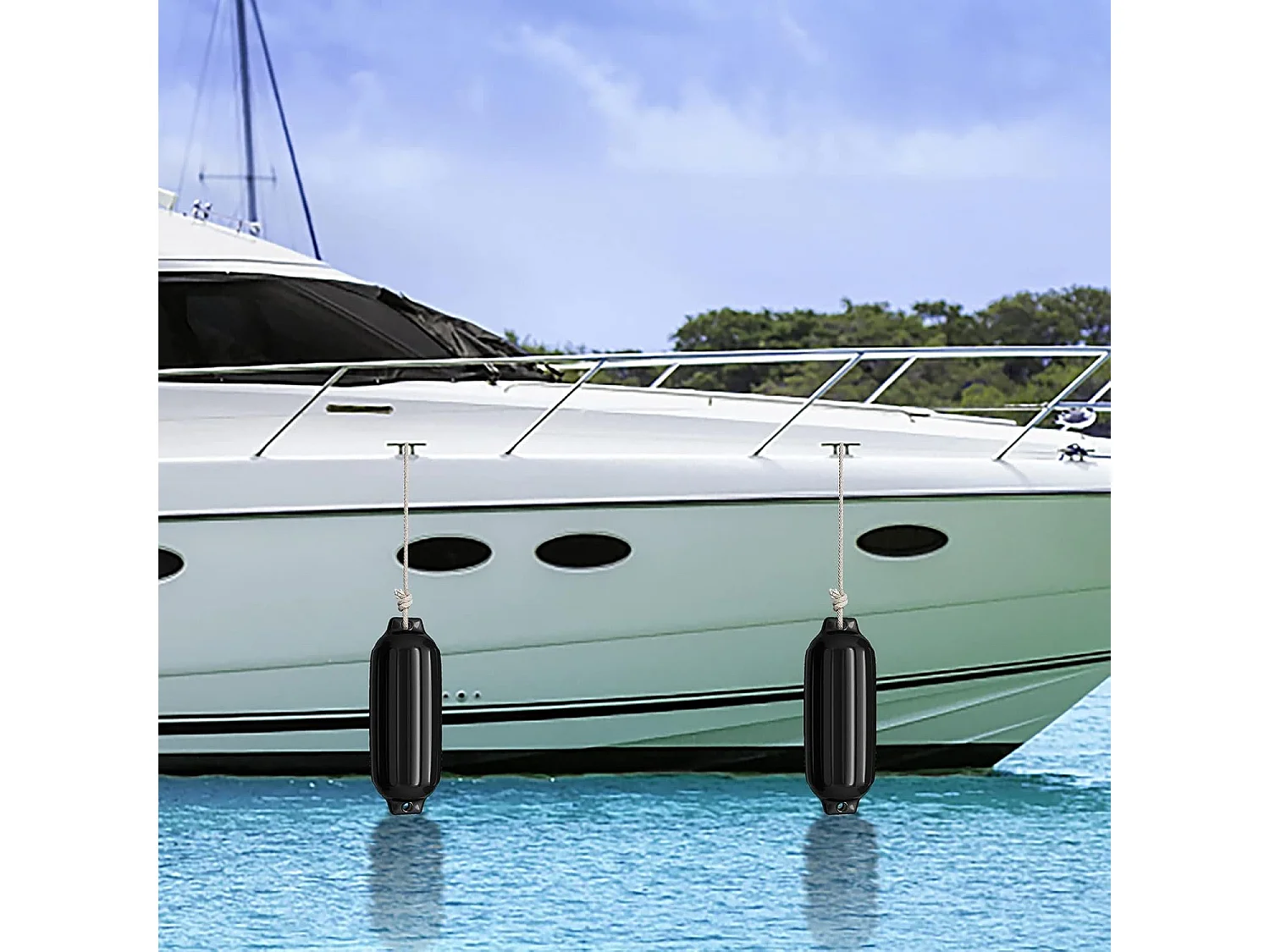 Set van 4 bootsspatels langespatels kogelspatbord set boot bescherming brug spatbord (68,5 x 21,5 cm, zwart)AB4784