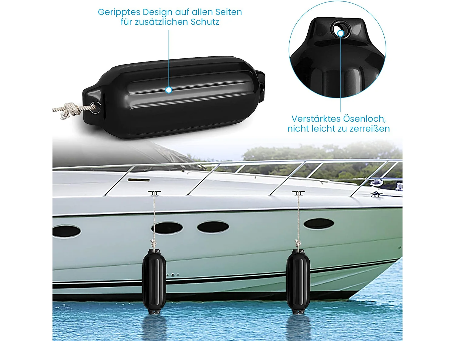 Set van 4 bootsspatels langespatels kogelspatbord set boot bescherming brug spatbord (68,5 x 21,5 cm, zwart)AB4784