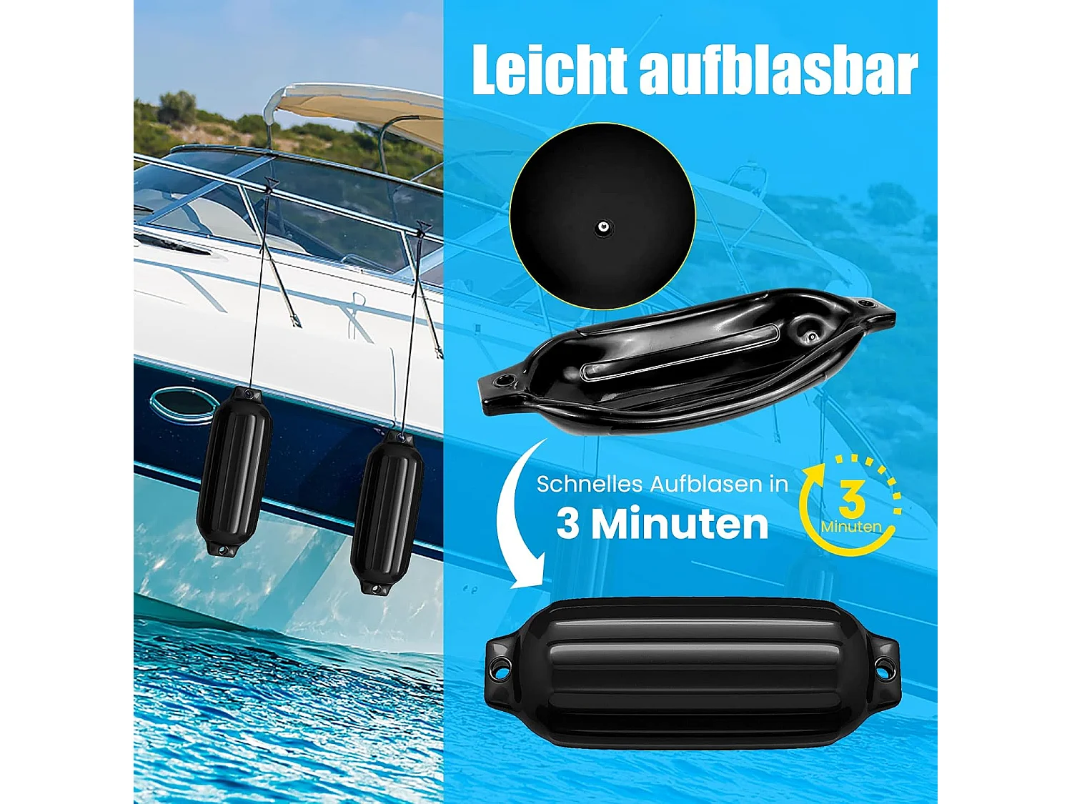 Set van 4 bootsspatels langespatels kogelspatbord set boot bescherming brug spatbord (68,5 x 21,5 cm, zwart)AB4784