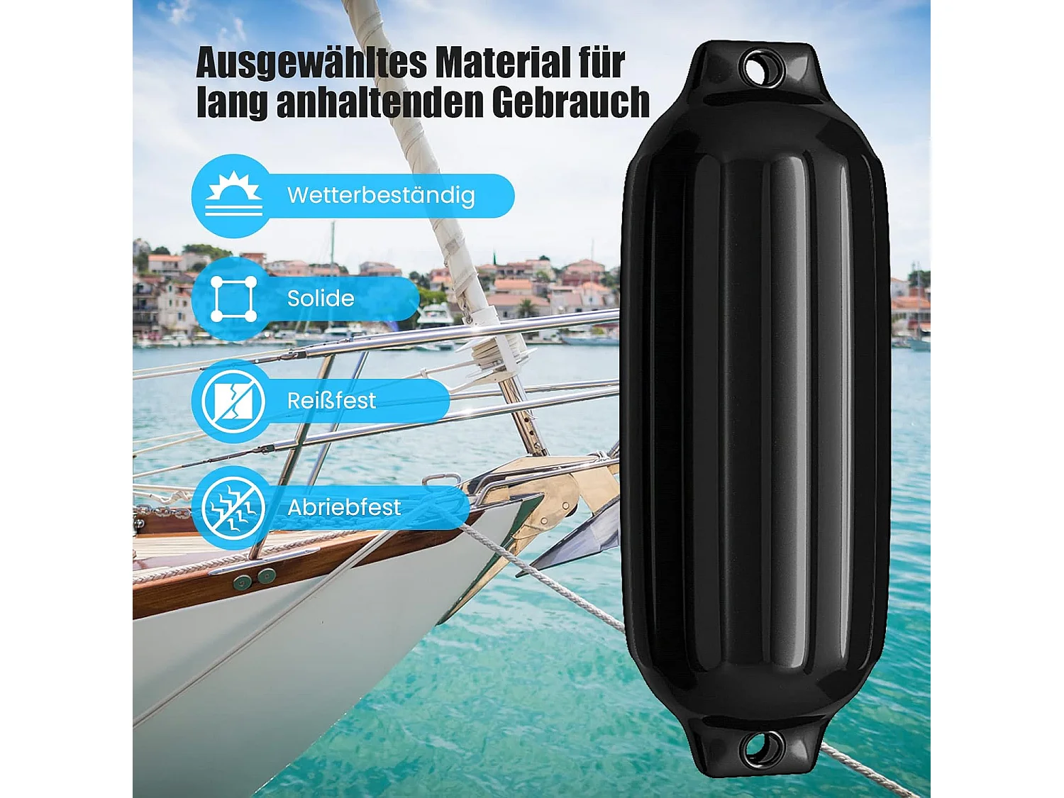 Set van 4 bootsspatels langespatels kogelspatbord set boot bescherming brug spatbord (68,5 x 21,5 cm, zwart)AB4784