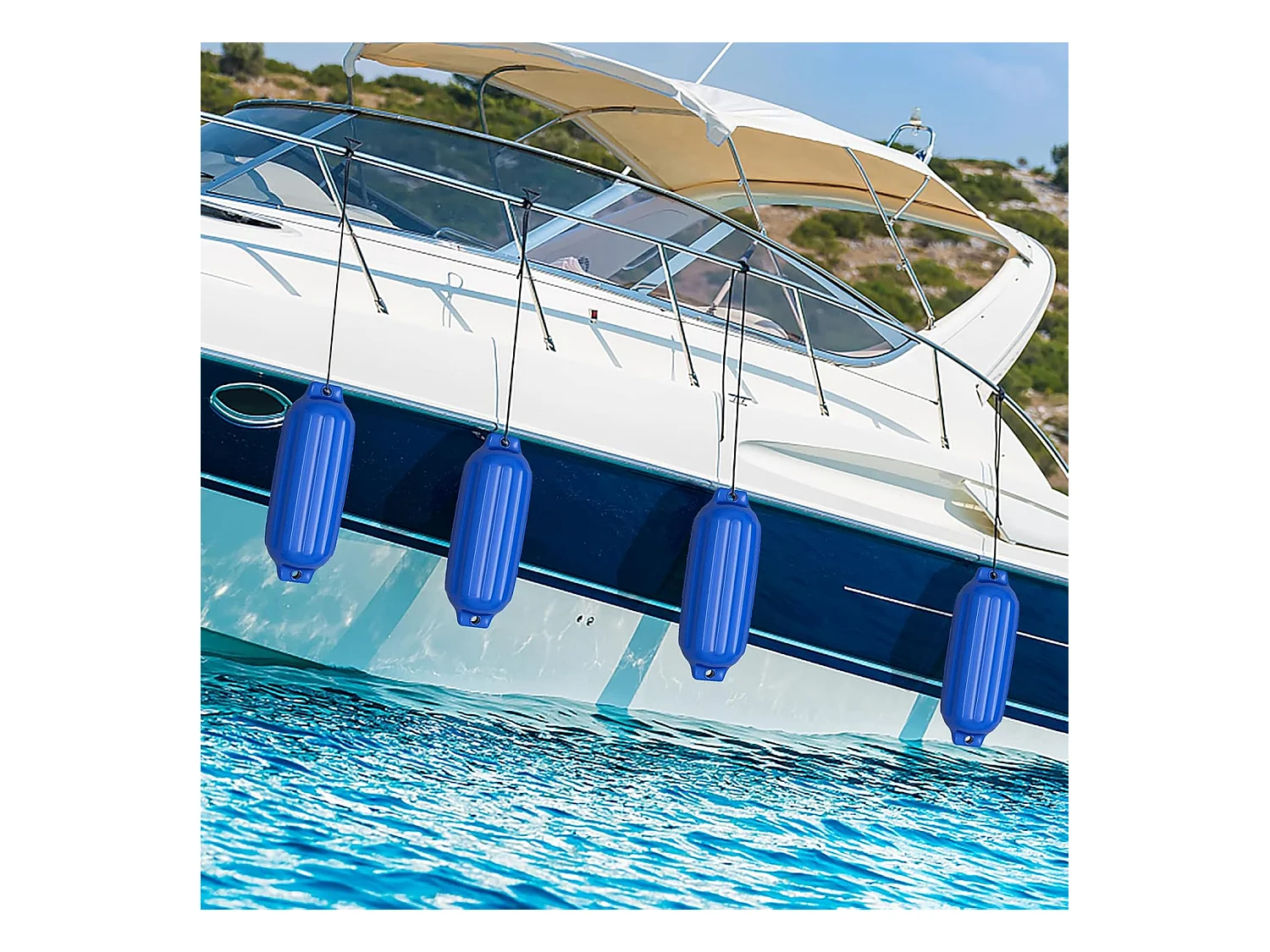 Set van 4 bootswillen lange spatborden kogelspatbord set boot bescherming brug spatbord (58 x 16,5 cm, zwart)AB4783