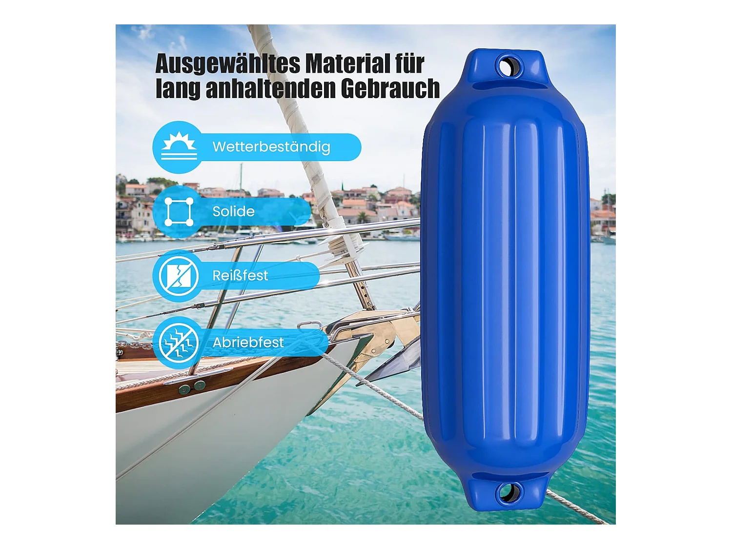 Set van 4 bootswillen lange spatborden kogelspatbord set boot bescherming brug spatbord (58 x 16,5 cm, zwart)AB4783