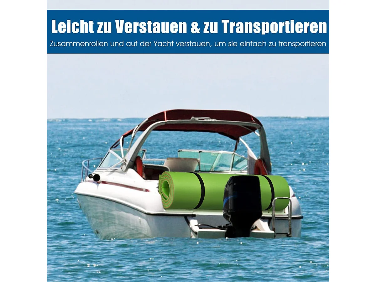 355x183cm waterhangmat, drijvende watermat tot 400 kg belastbaar, zwemmat, zwembed, waterligstoel voor zee, meer, zwembad, strand (groen)AB92419