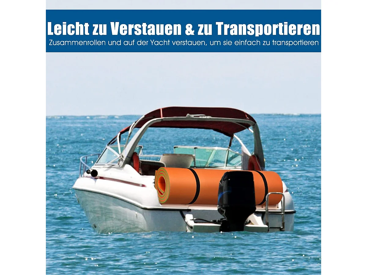 355x183cm waterhangmat, drijvende watermat tot 400 kg belastbaar, zwemmat, zwembed, waterligstoel voor zee, meer, zwembad, strand (oranje)AB92419