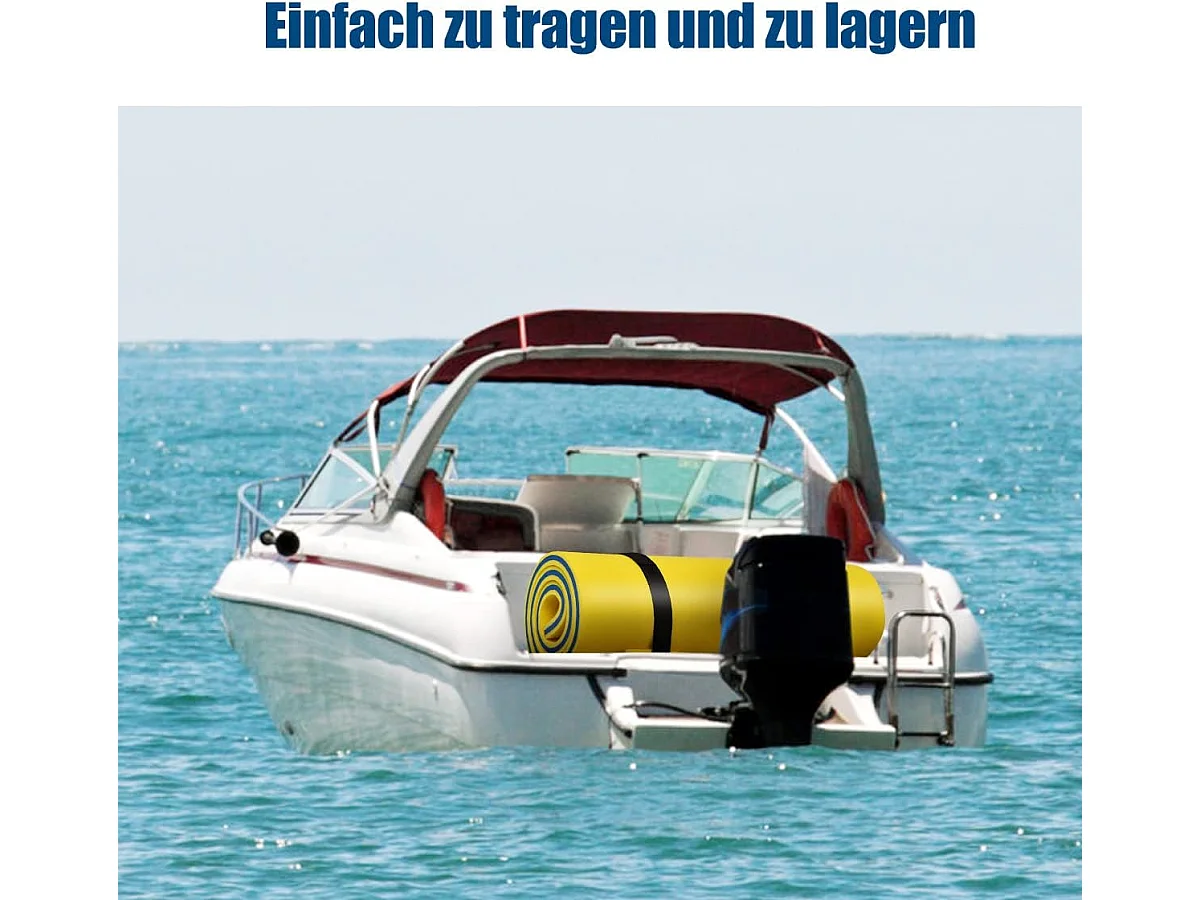 Zwemmat 220 x 90 cm, drijvende watermat tot 100 kg belastbaar, drijvende mat van scheurbestendig XPE-schuim, waterligstoel,(geel)AB92210