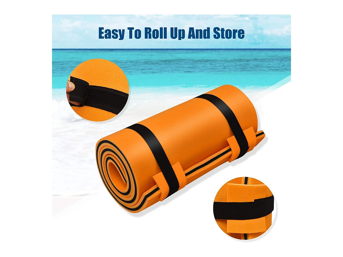 Zwemmat 210x66cm, drijvende watermat tot 60 kg belastbaar,van scheurbestendig XPE-schuim,waterhangmat voor kinderen en volwassenen (oranje)AB92211