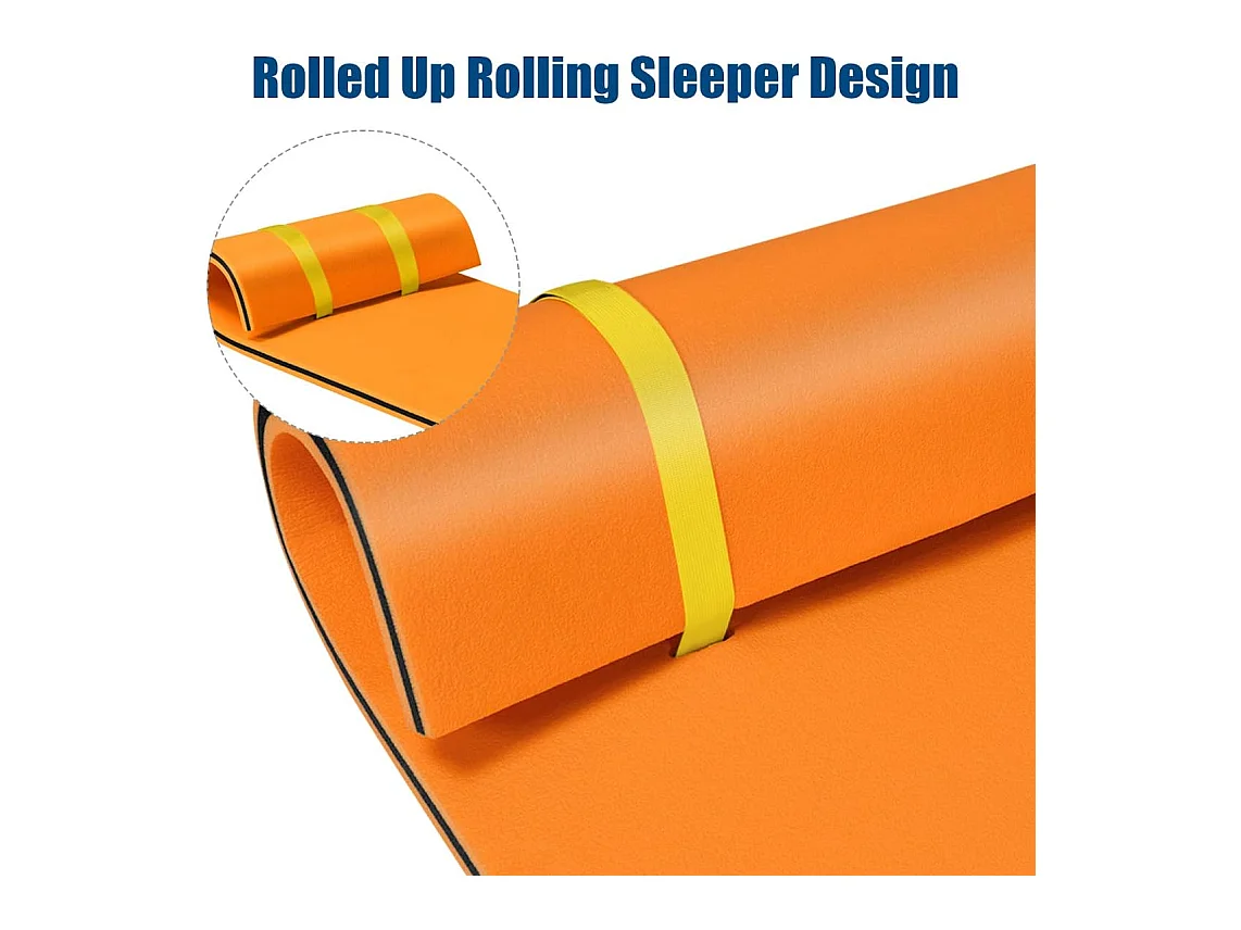 Zwemmat 210x66cm, drijvende watermat tot 60 kg belastbaar,van scheurbestendig XPE-schuim,waterhangmat voor kinderen en volwassenen (oranje)AB92211