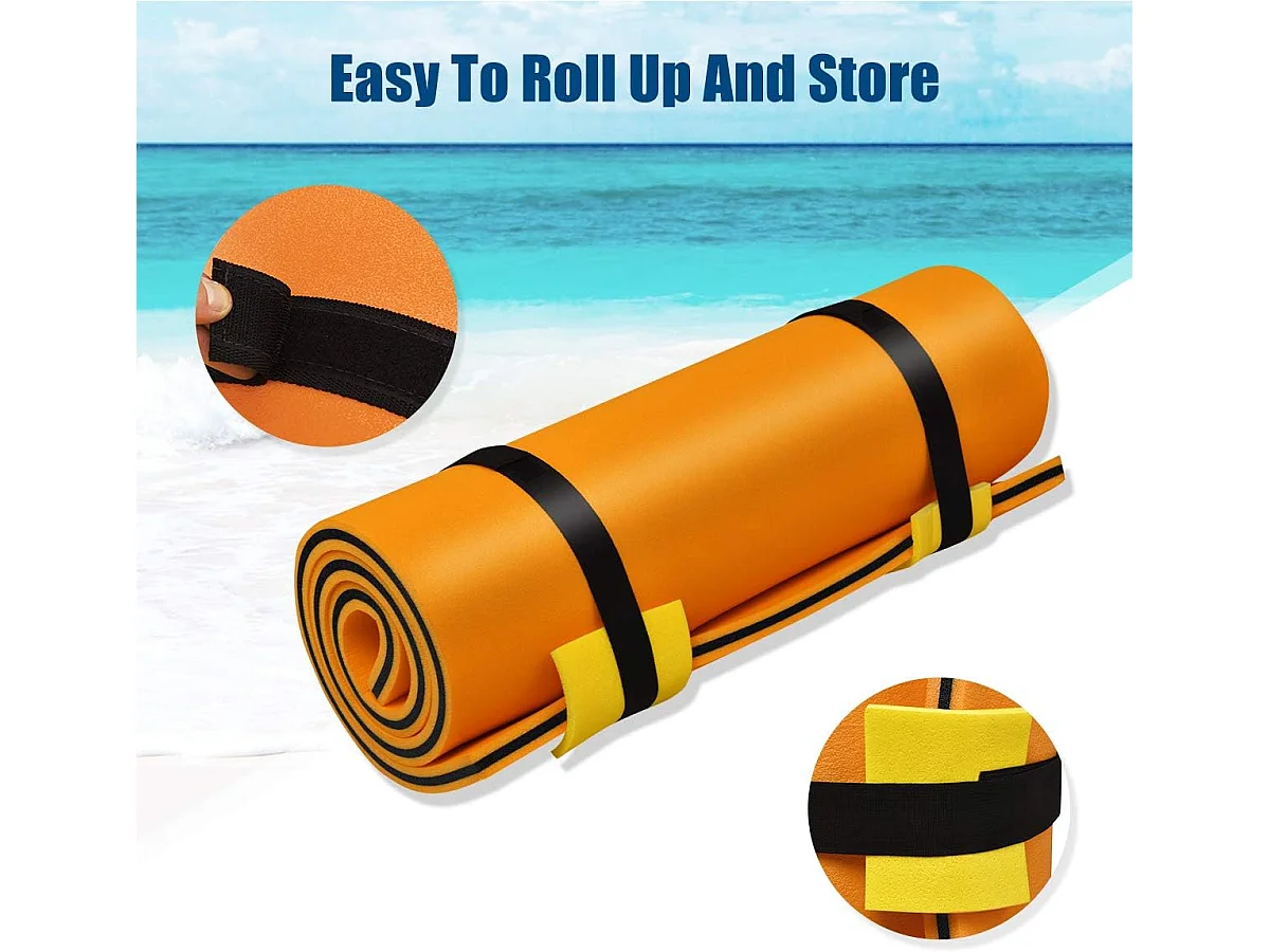 220 cm x 90 cm Drijvend Water Mat, Persoonlijke Drijvende Oase Schuim Mat voor Recreatie en Ontspanning,Geel+Blauw / Oranje+Zwart (Oranje)AB92210