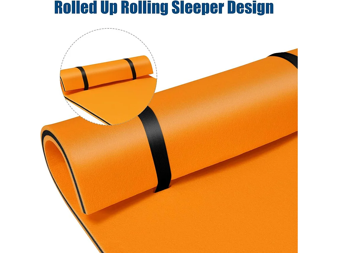 220 cm x 90 cm Drijvend Water Mat, Persoonlijke Drijvende Oase Schuim Mat voor Recreatie en Ontspanning,Geel+Blauw / Oranje+Zwart (Oranje)AB92210