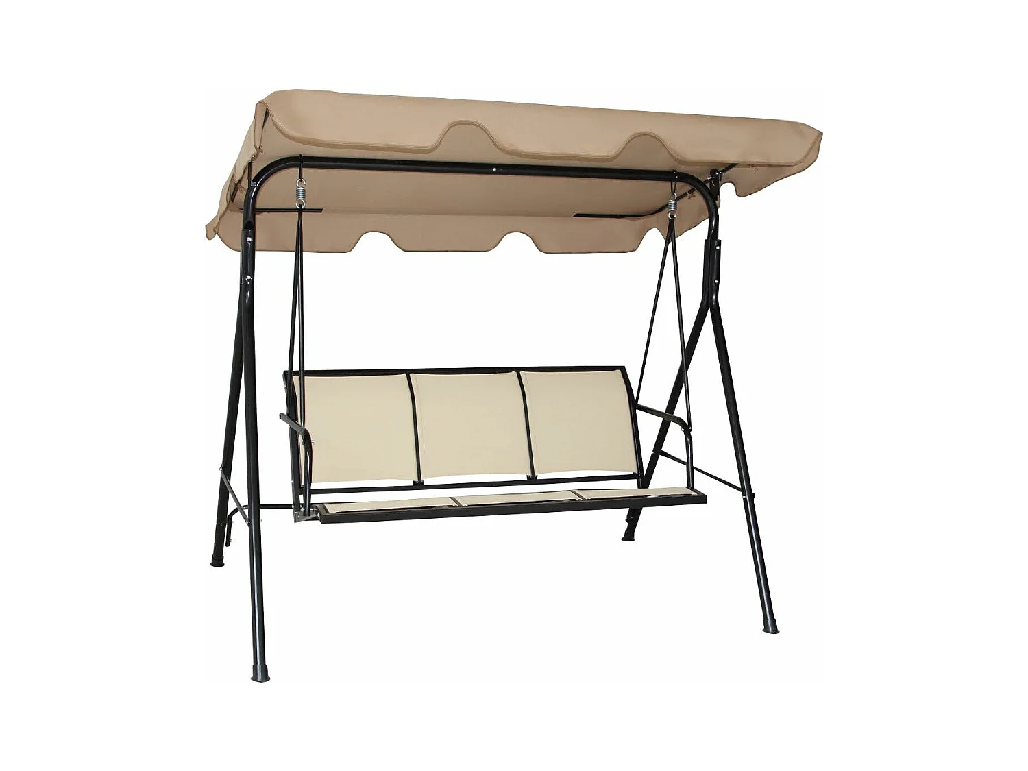 3-zits schommelbank, weerbestendige tuinschommel met verstelbare luifel,schommel voor tuin, patio,zwembad,balkon,210kg belastbaar (Beige)AB92614