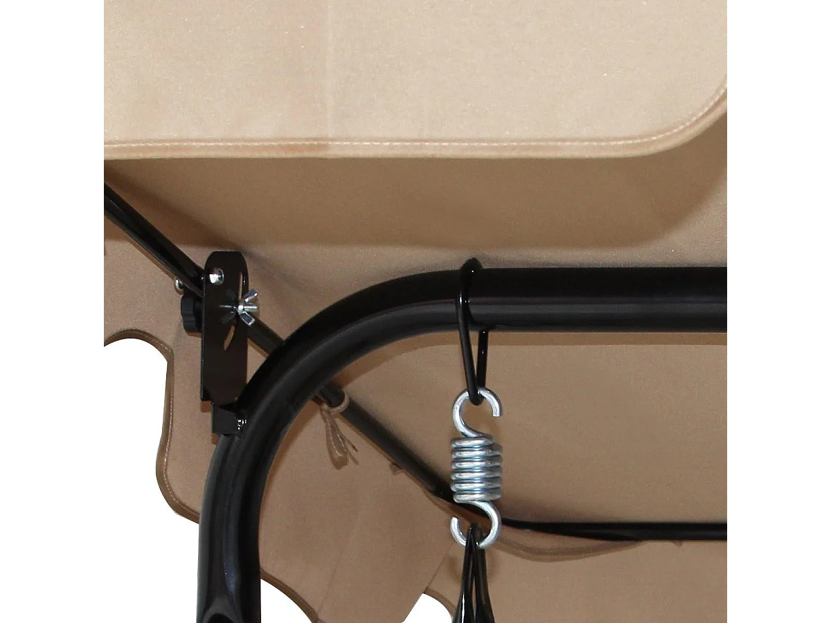 3-zits schommelbank, weerbestendige tuinschommel met verstelbare luifel,schommel voor tuin, patio,zwembad,balkon,210kg belastbaar (Beige)AB92614