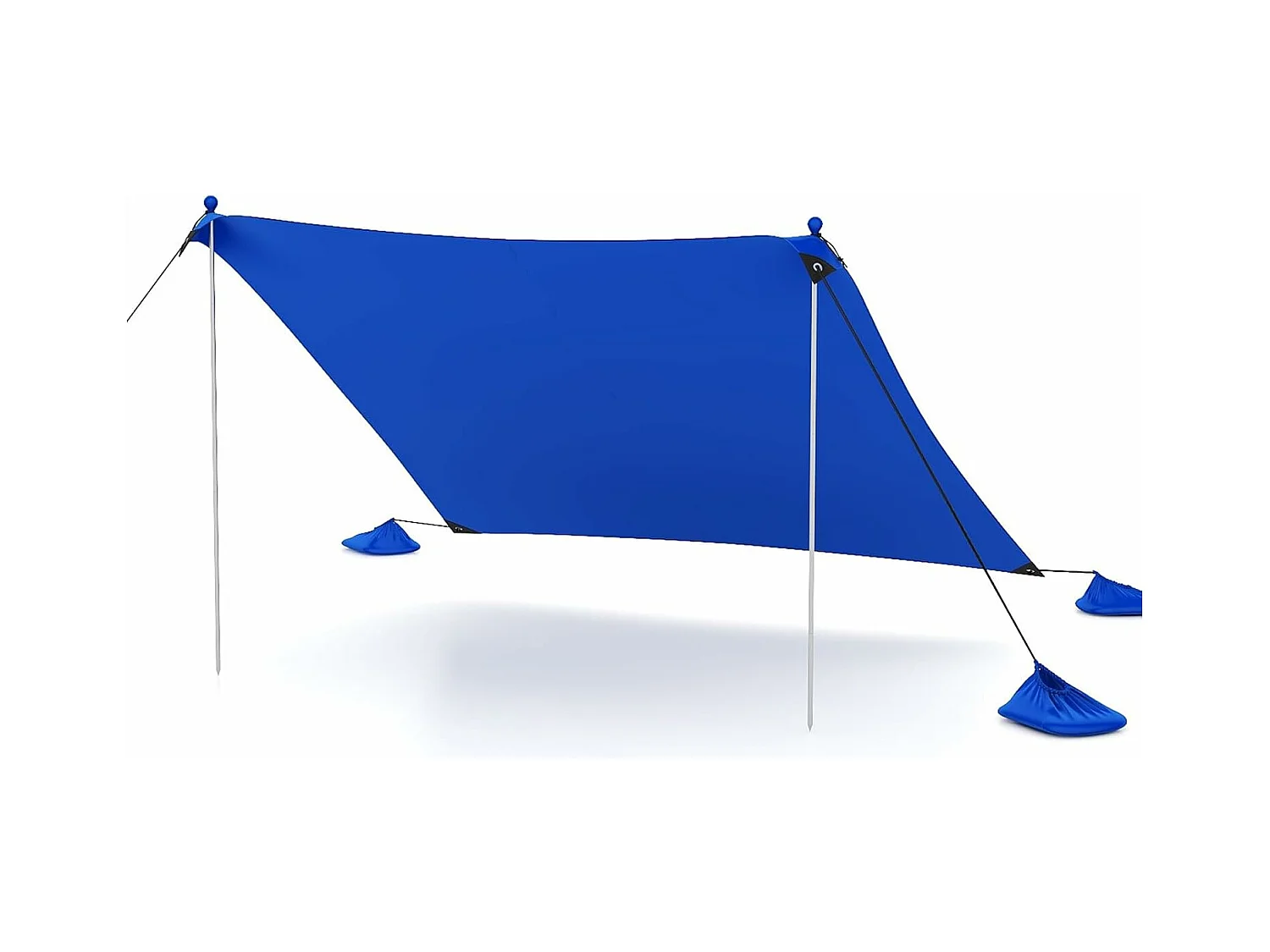 Strandtent 300 x 300 cm, UPF 50+, zonnetent met zandankers, draagbare zonwering, zonnedak voor strand, vissen, picknick (blauw)ZB33851