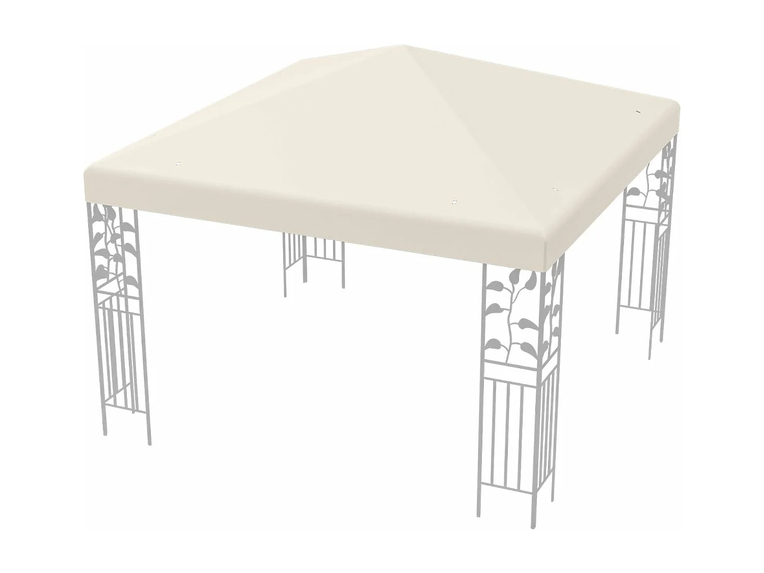 3 x 3 m reservedak voor tuinpaviljoen, paviljoendak, vervangende hoes met afvoergaten en klittenband (beige)ZB32749