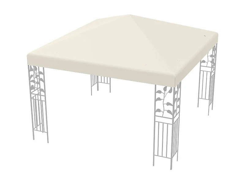 3 x 3 m reservedak voor tuinpaviljoen, paviljoendak, vervangende hoes met afvoergaten en klittenband (beige)ZB32749