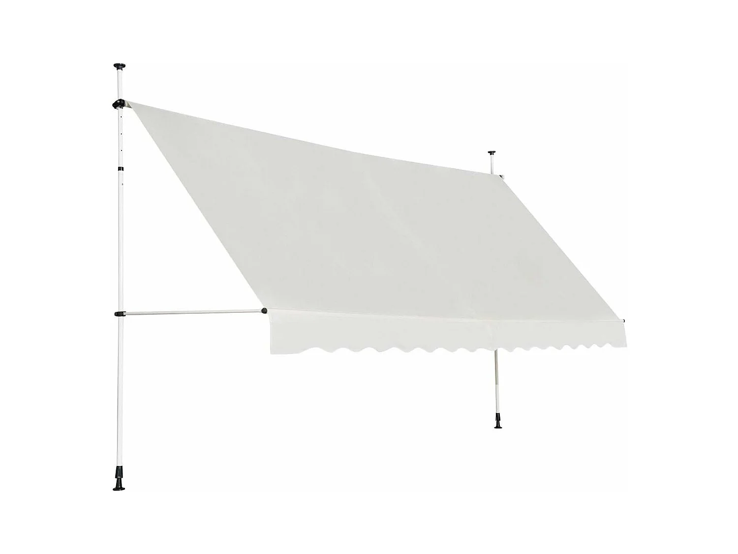 Klemluifel, 400 cm breed, balkonluifel zonder boren, uv-bestendig, in hoogte verstelbaar,luifel met handslinger, zonneluifel,beigeAB92537