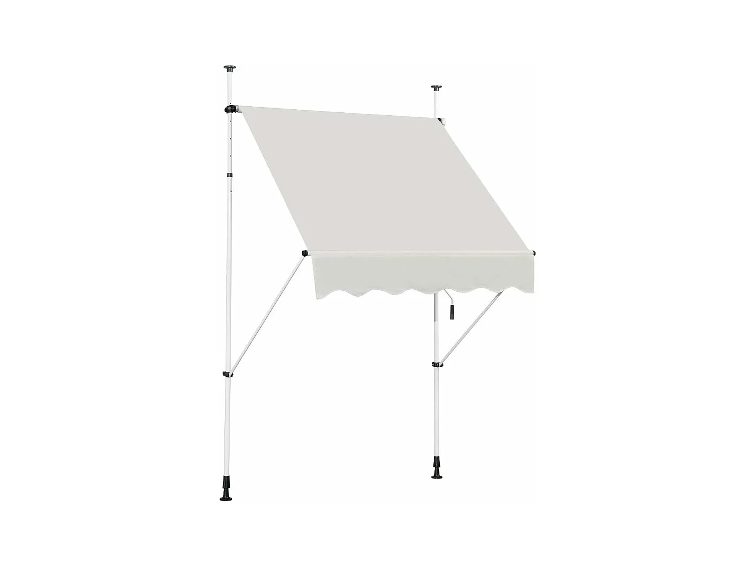 Klemluifel, 150 cm breed, balkonluifel zonder boren, uv-bestendig, in hoogte verstelbaar,luifel met handslinger, zonneluifel,beigeAB92530