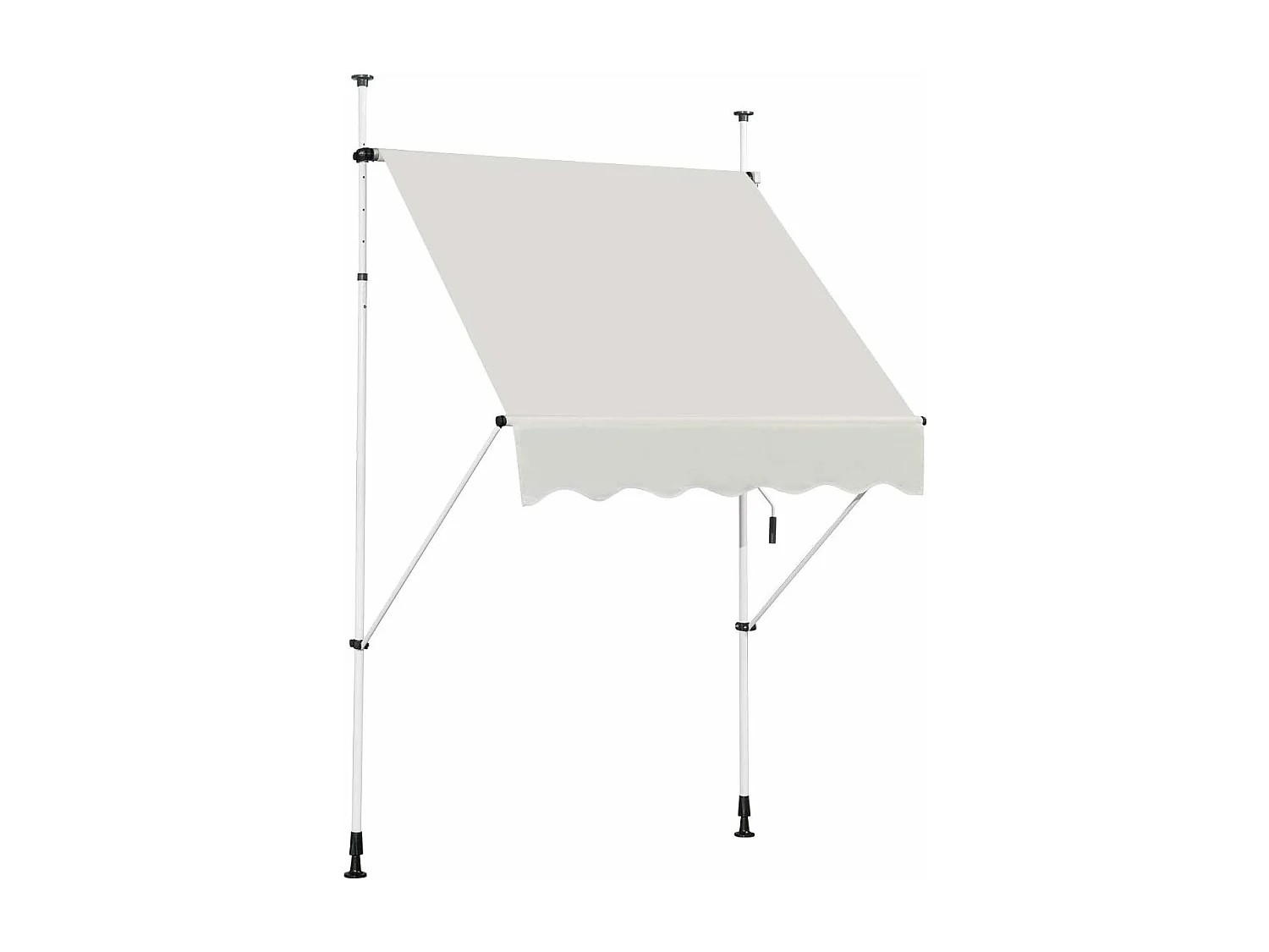 Klemluifel, 150 cm breed, balkonluifel zonder boren, uv-bestendig, in hoogte verstelbaar,luifel met handslinger, zonneluifel,beigeAB92530