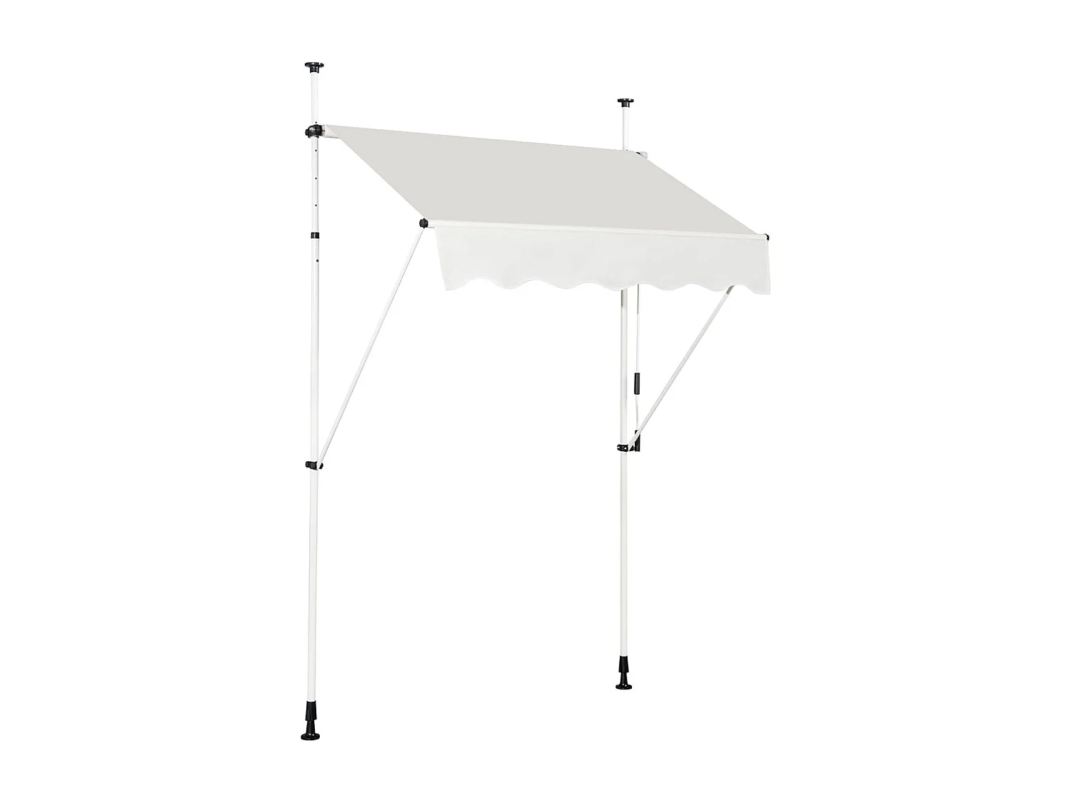 Klemluifel, 150 cm breed, balkonluifel zonder boren, uv-bestendig, in hoogte verstelbaar,luifel met handslinger, zonneluifel,beigeAB92530