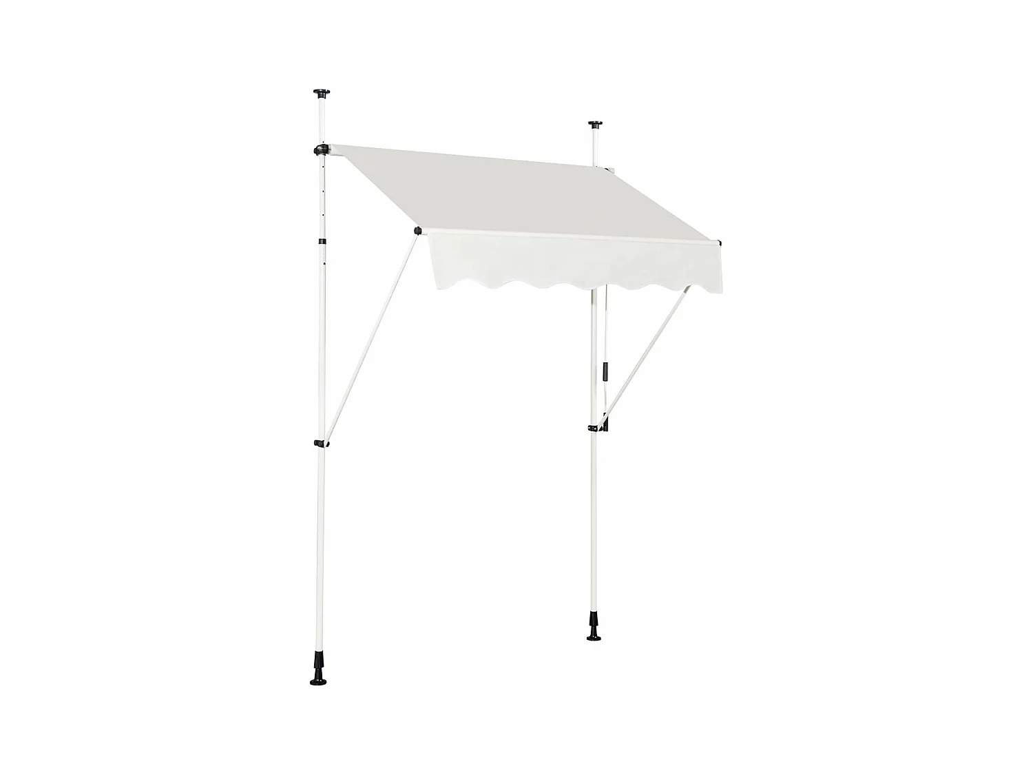 Klemluifel, 350 cm breed, balkonluifel zonder boren, uv-bestendig, in hoogte verstelbaar,luifel met handslinger, zonneluifel,grijsZB33758
