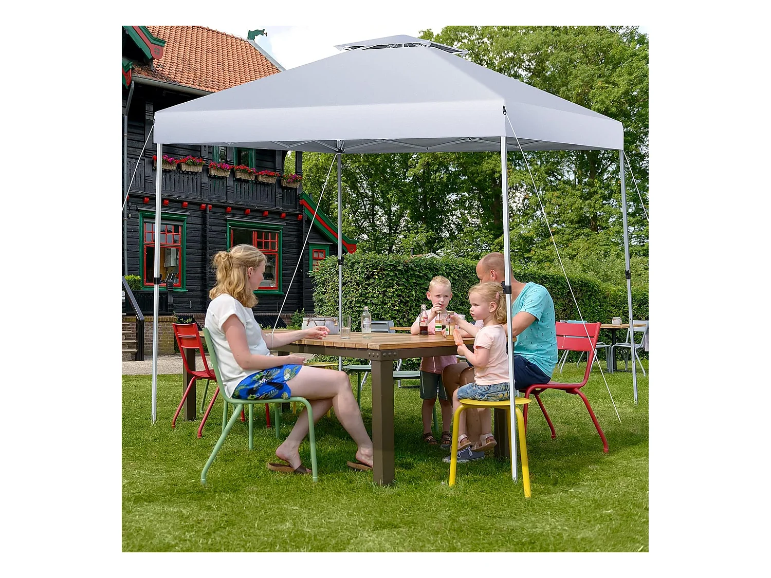 3x3m pop-up paviljoen,tuinpaviljoen en draagtas op wieltje,uv-bescherming 50+,vouwpaviljoen,in hoogte verstelbaar,tuintent voortuin,strandZB32057