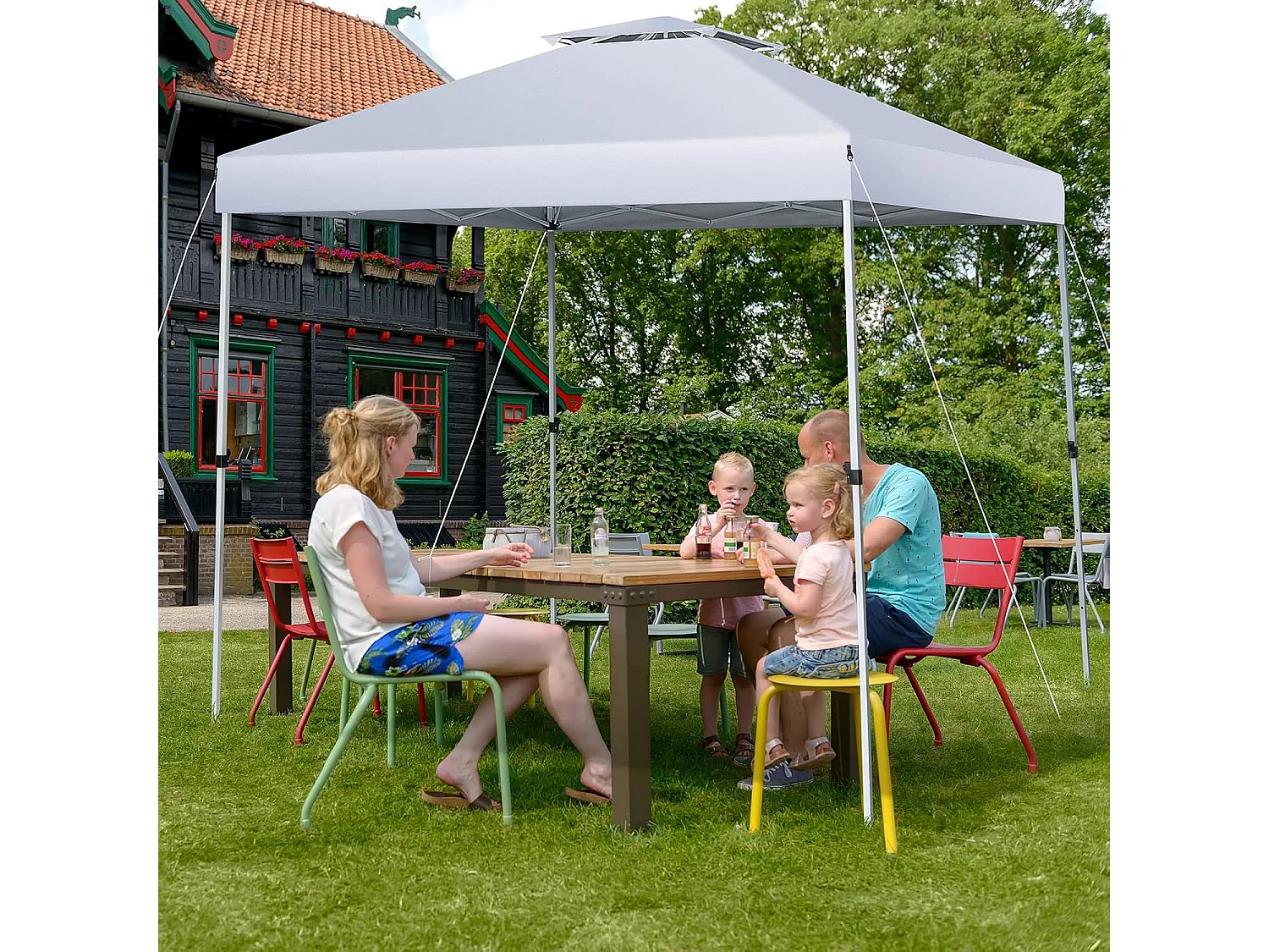 3x3m pop-up paviljoen,tuinpaviljoen en draagtas op wieltje,uv-bescherming 50+,vouwpaviljoen,in hoogte verstelbaar,tuintent voortuin,strandZB32057