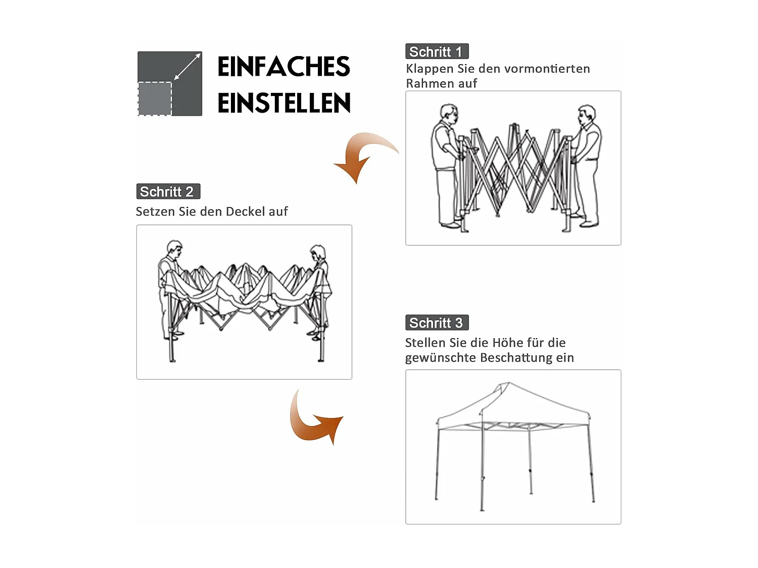 3 x 3 m paviljoen, vouwpaviljoen, winterbestendig, uv-bescherming 50+, in hoogte verstelbaar tuinpaviljoen,voor tuin, bruiloft, feest,AB92870