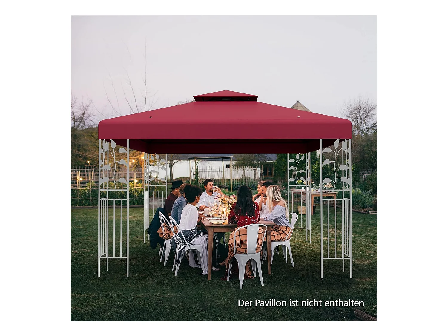 3 x 3 m reservedak voor paviljoen,paviljoendak, vervangende hoes met afvoergaten en klittenbandsluitingen, paviljoenafdekking ZB32740