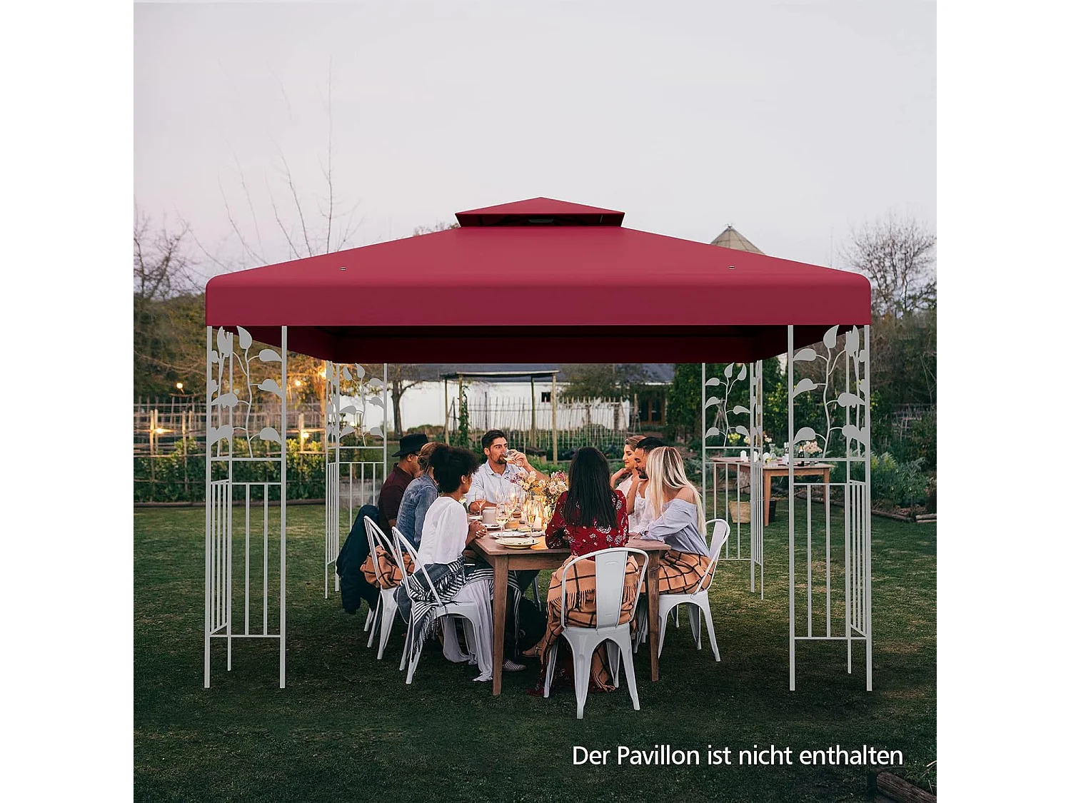 3 x 3 m reservedak voor paviljoen,paviljoendak, vervangende hoes met afvoergaten en klittenbandsluitingen, paviljoenafdekking ZB32740