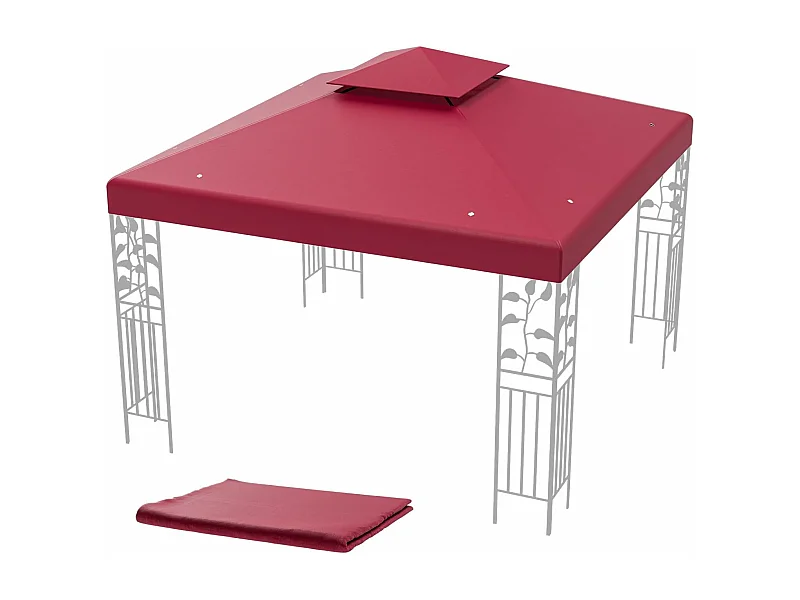 3 x 3 m reservedak voor paviljoen,paviljoendak, vervangende hoes met afvoergaten en klittenbandsluitingen, paviljoenafdekking ZB32740