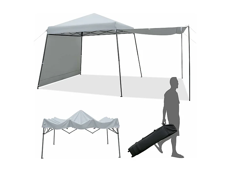 3 x 6 m pop-up paviljoen met zijwanden en luifels, vouwpaviljoen,winterbestendig, uv-bescherming 50+, tuintent met roltas, partytent,ZB32924