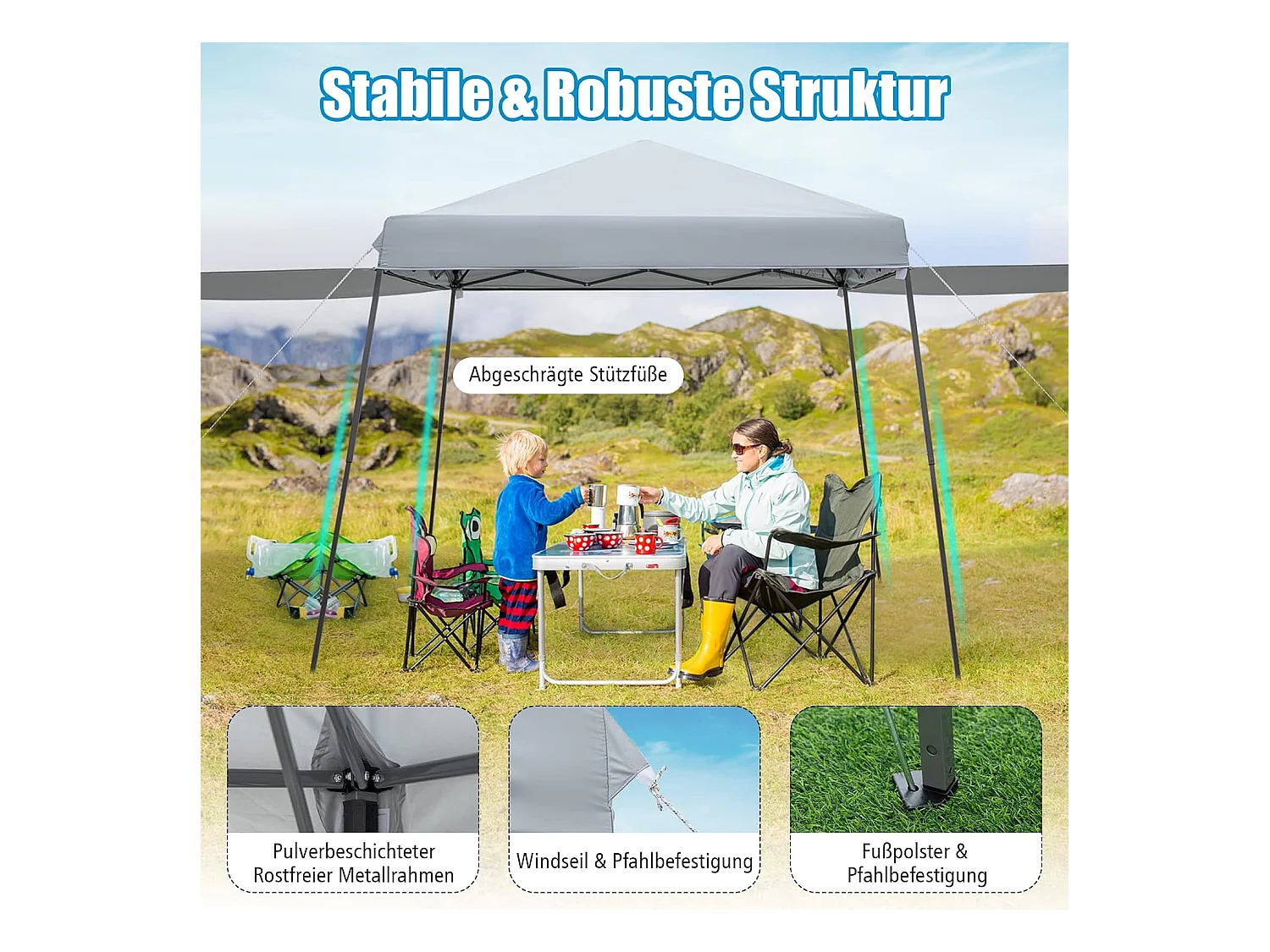 3 x 6 m pop-up paviljoen met zijwanden en luifels, vouwpaviljoen,winterbestendig, uv-bescherming 50+, tuintent met roltas, partytent,ZB32924