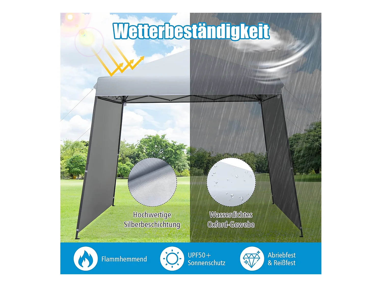 3 x 6 m pop-up paviljoen met zijwanden en luifels, vouwpaviljoen,winterbestendig, uv-bescherming 50+, tuintent met roltas, partytent,ZB32924