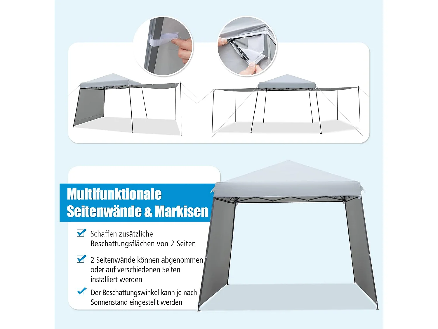 3 x 6 m pop-up paviljoen met zijwanden en luifels, vouwpaviljoen,winterbestendig, uv-bescherming 50+, tuintent met roltas, partytent,ZB32924
