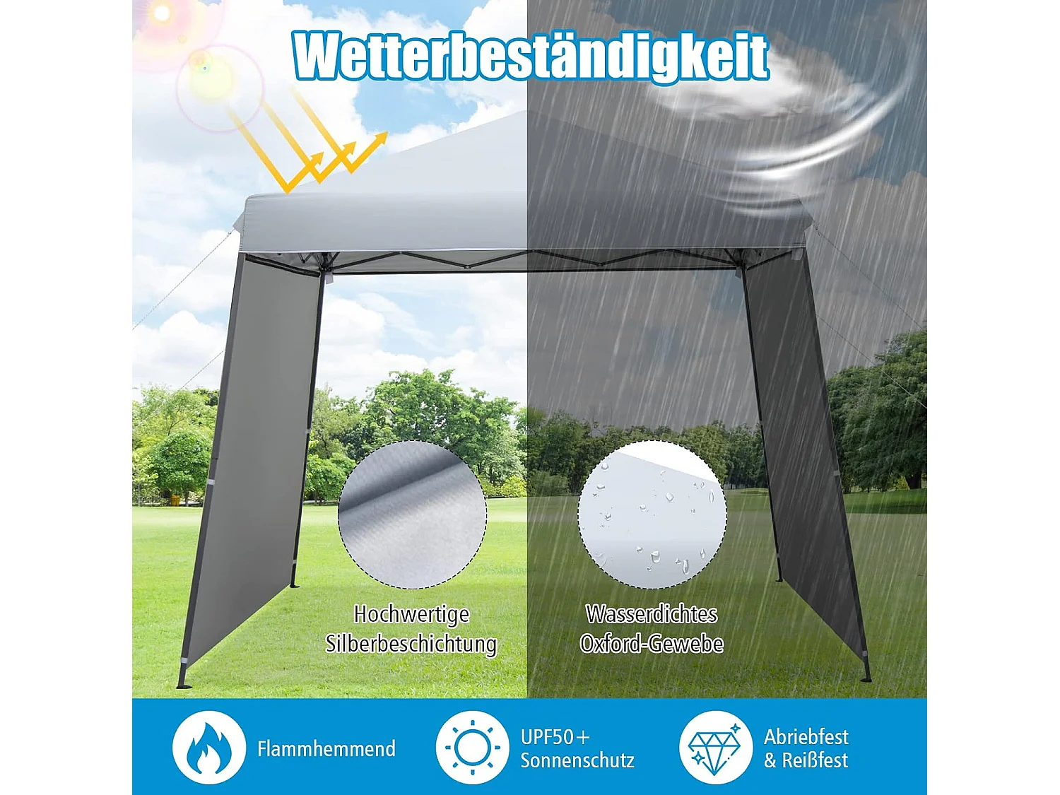 3 x 6 m pop-up paviljoen met zijwanden en luifels, vouwpaviljoen,winterbestendig, uv-bescherming 50+, tuintent met roltas, partytent,ZB32924
